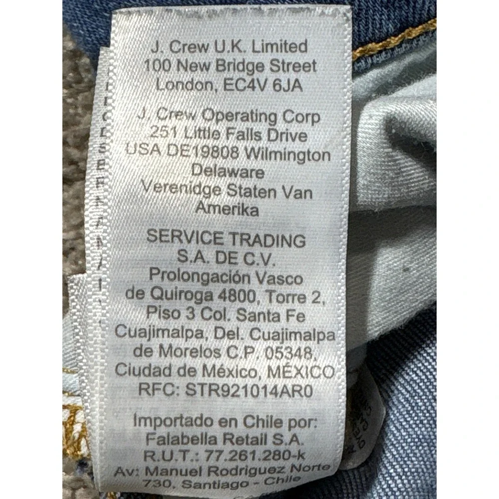 J.Crew Women High Rise Skinny Jeans Medium Wash Blue Denim Pants Size 10